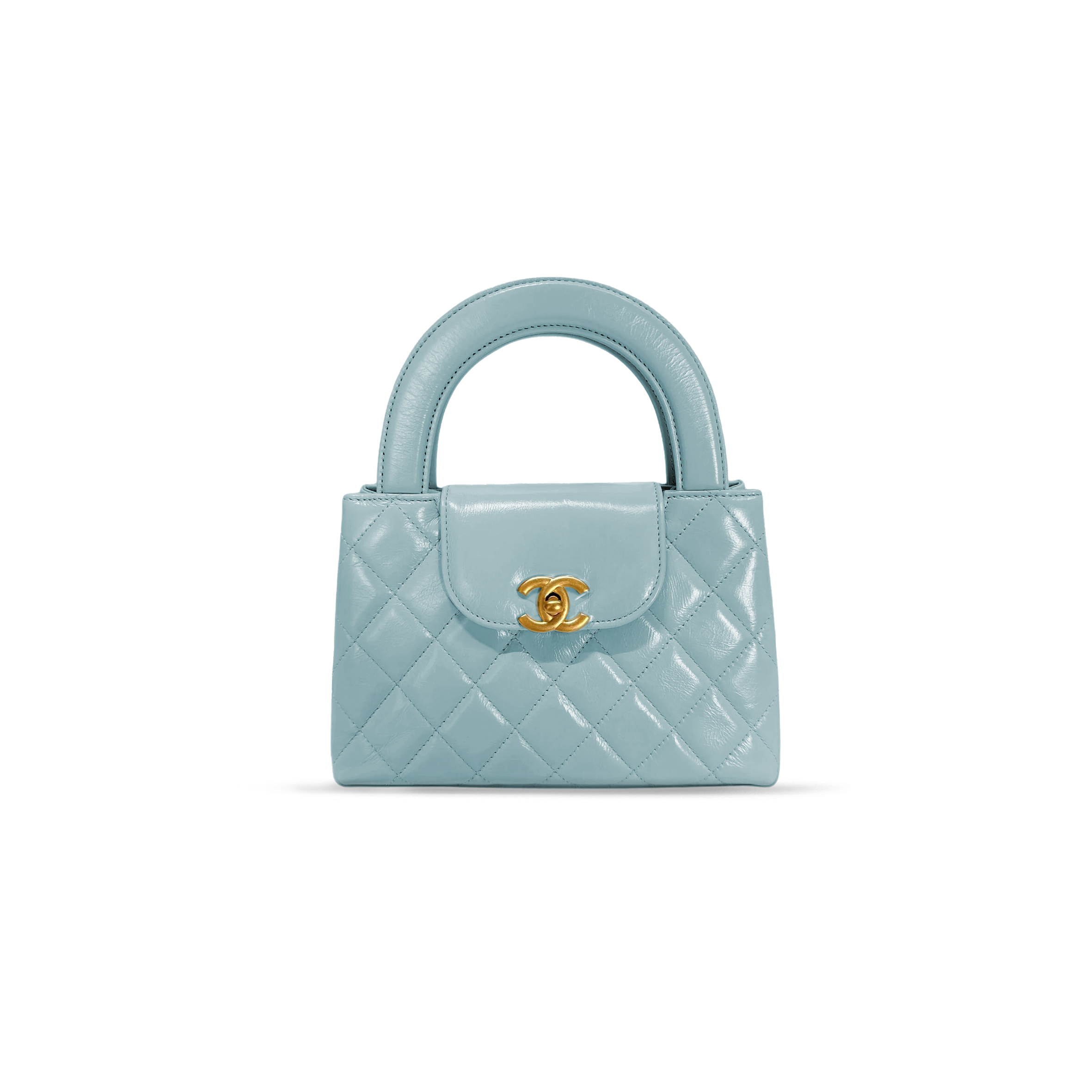 Ch*el mini 24p kelly chain bag shiny calfskin as4416 (19*13*7cm)